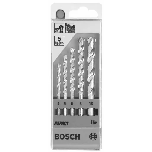 Bosch 5-piece Masonry Bit Set Impact 456810mm 5 Pieces 1609200228 (1 609 200 228)