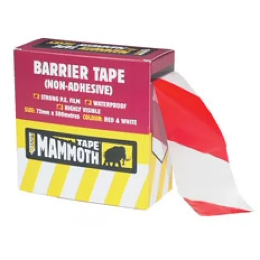 Barrier Tape Red/white 72mm X 500m Evb2barrd500