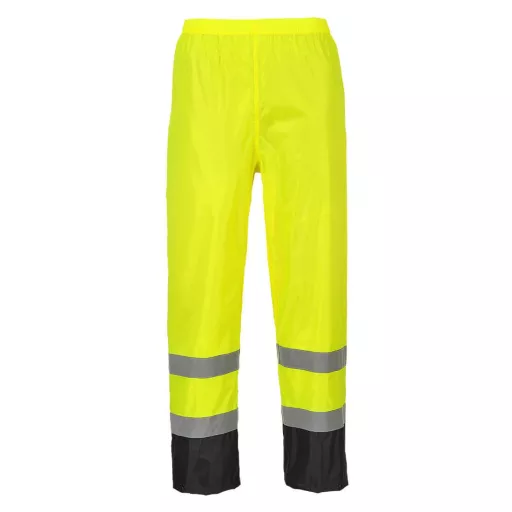 Portwest Hi-vis Classic Contrast Rain Trousers Xl Yellow H444