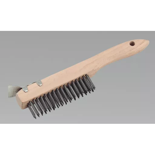 Sealey Wb03 Wire Brush With Steel Fill & Scraper 260mm0