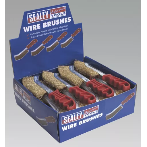 Sealey Wb05db24 Wire Brush Brassed Steel Plastic Handle Display Box Of 240