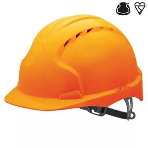 Jsp Vented Industrial Safety Helmet Orange Asf030-000-800