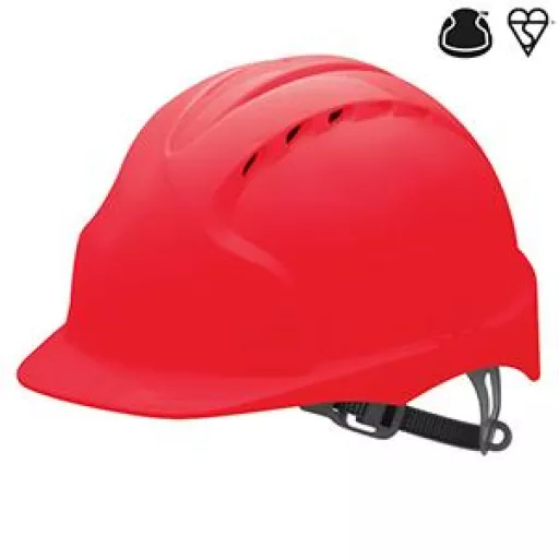 Jsp Vented Industrial Safety Helmet Red Asf030-000-600