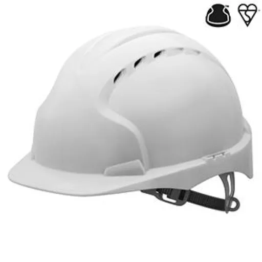 Jsp Vented Industrial Safety Helmet White Ajf030-000-100