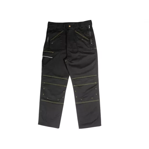 Roughneck Clothing Black Multi Zip Work Trouser 32in Waist 31in Leg
