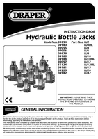 Instruction Manual for Draper 2 Tonne Hydraulic Bottle Jack 39054 Bj2